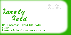 karoly held business card